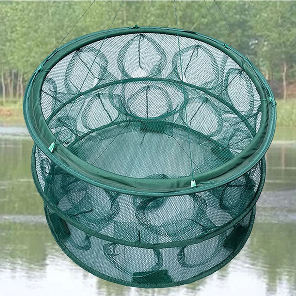 Piège de Pêche Poissons Rond 20 Trous pliable et portable 70cm – شبكة صيد الأسماك - Camping et Randonnée - صورة 3