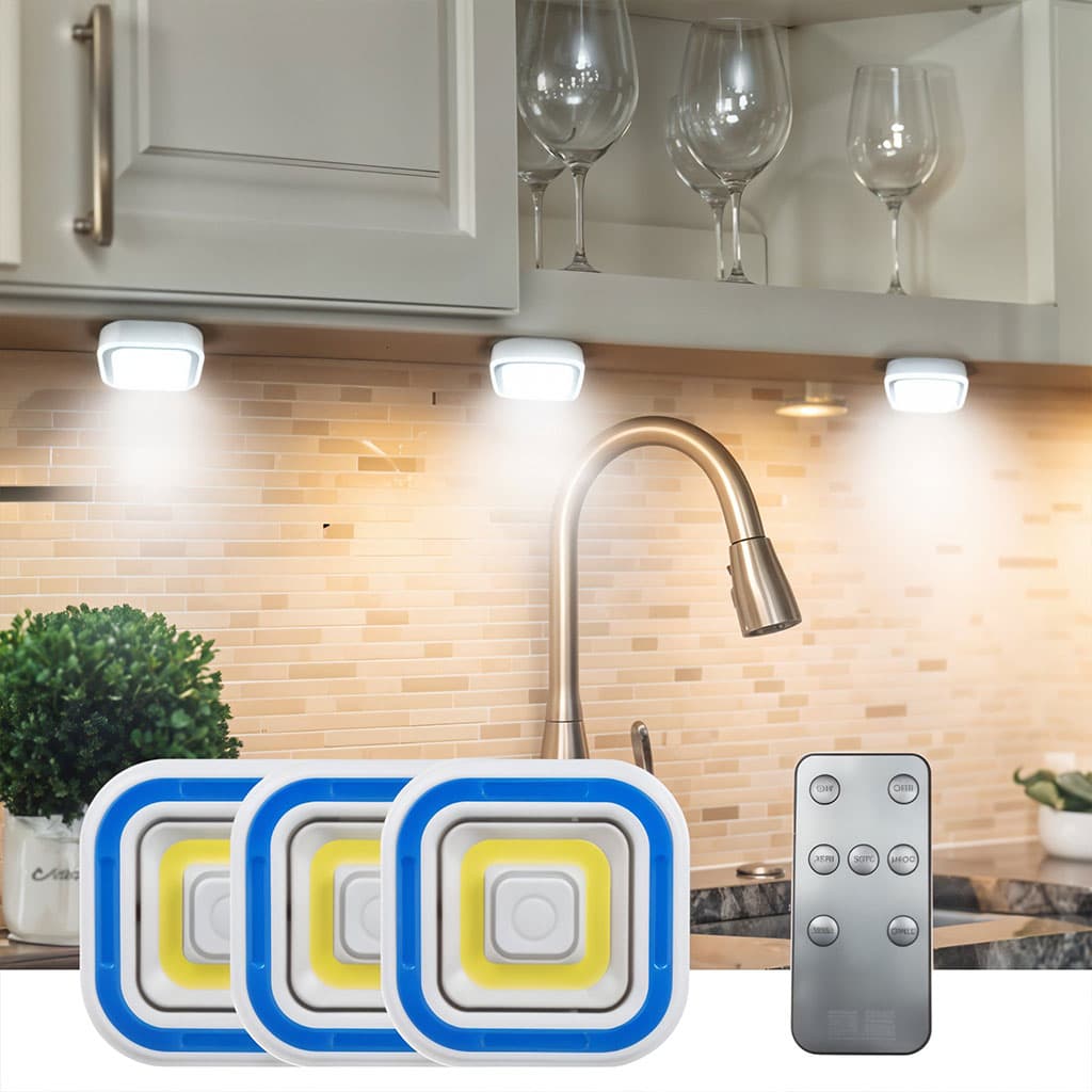 Pack 3 Spot LED intelligents avec télécommande ultra-lumineux – طقم مصابيح مع يد تحكم - Maison - صورة 1