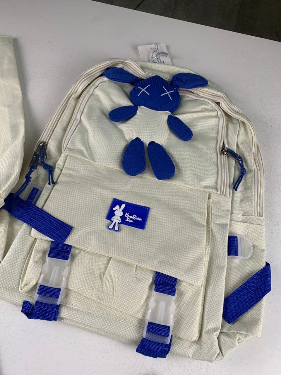 Ensemble de sacs d’école Kawai pour adolescents 4Pcs Lapin X Blanc – محفظة 4 قطع كاواي أبيض - Sac à dos et Mode - صورة حقيقية 5