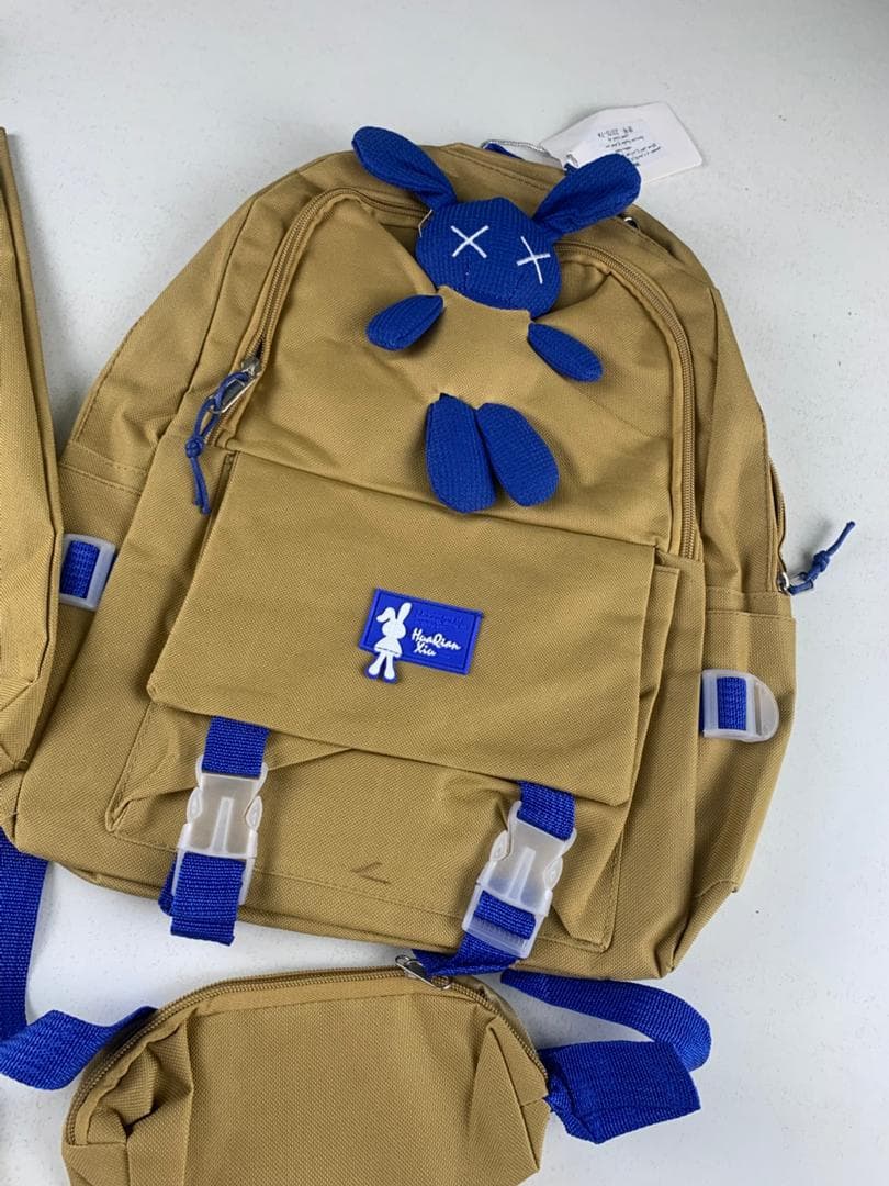 Ensemble de sacs d’école Kawai pour adolescents 4Pcs Lapin X Marron – محفظة 4 قطع كاواي بني - Sac à dos et Mode - صورة حقيقية 5