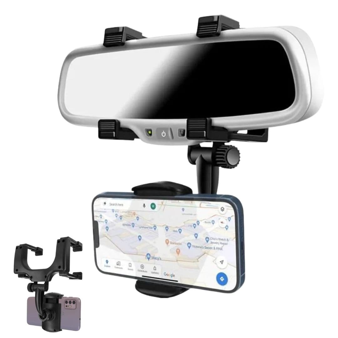 Support smartphone réglable pour rétroviseur de voiture 360 degrés - Accessoires Auto/Moto - صورة 1