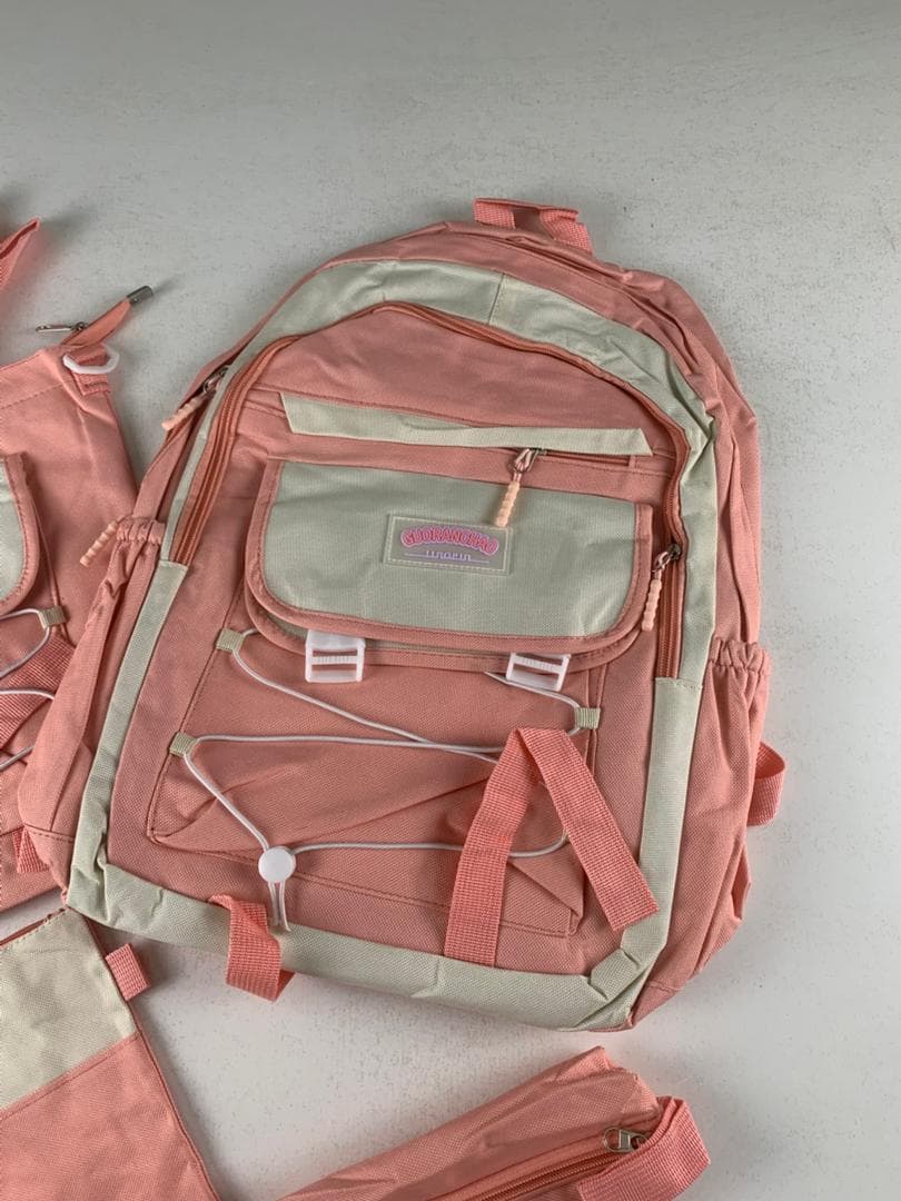 Ensemble de sacs d’école Kawai pour adolescents 4Pcs GUORANCHAO Rose – محفظة 4 قطع كاواي وردي - Sac à dos et Mode - صورة حقيقية 6