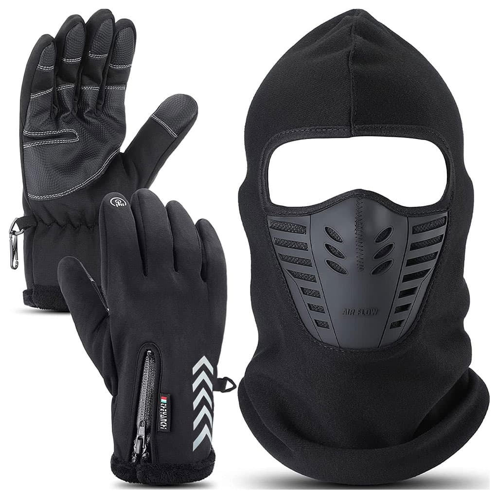 Pack Cagoule d’hiver Excefore avec gants thermiques pour écran tactile – طقم قناع وجه مع قفازات شتوية - Maison - صورة 1