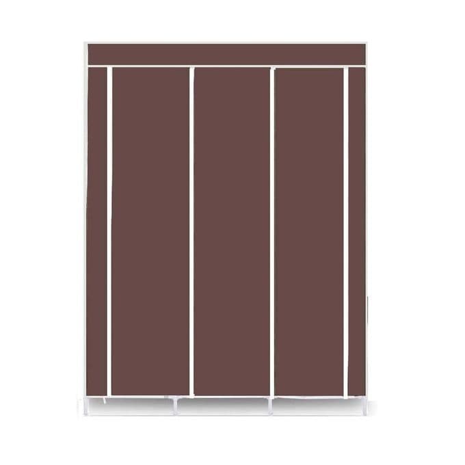 Armoire De Rangement et Penderie 7 Étages Porte Cintres Et Rideau Anti-Poussière - Maison - صورة 5