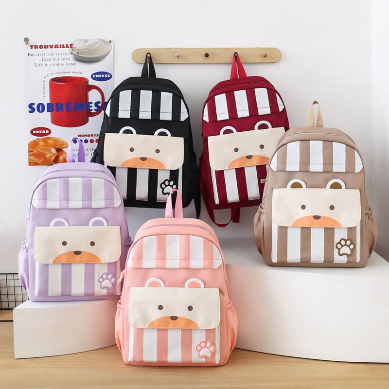 Ensemble de sacs d’école Kawai pour adolescents 3Pcs Ours Rose – محفظة 3 قطع كاواي وردي - Sac à dos et Mode - صورة 3