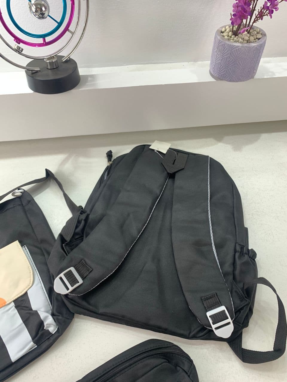 Ensemble de sacs d’école Kawai pour adolescents 3Pcs Ours Noir – محفظة 3 قطع كاواي أسود - Sac à dos et Mode - صورة حقيقية 7