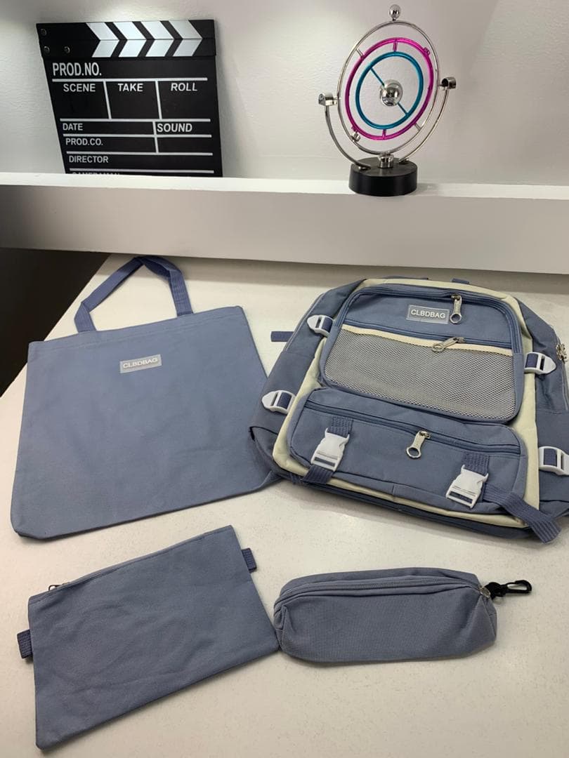 Ensemble de sacs d’école Kawai pour adolescents 4Pcs CLBD V3 Bleu – محفظة 4 قطع كاواي أزرق - Sac à dos et Mode - صورة حقيقية 6