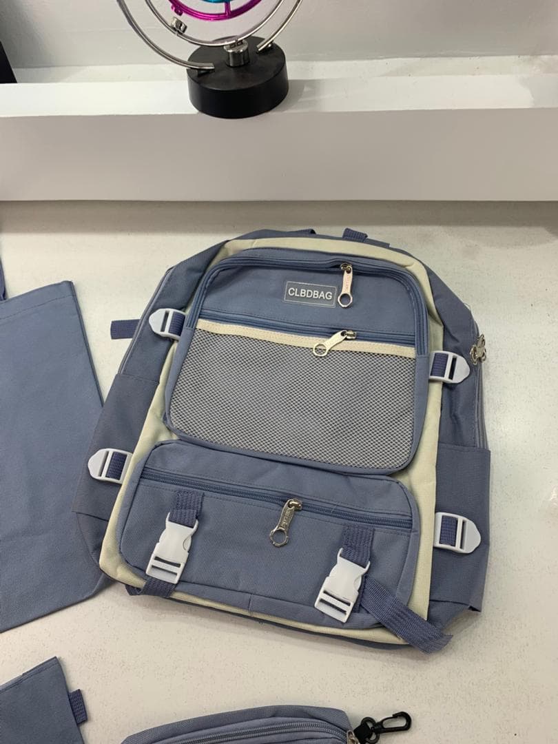 Ensemble de sacs d’école Kawai pour adolescents 4Pcs CLBD V3 Bleu – محفظة 4 قطع كاواي أزرق - Sac à dos et Mode - صورة حقيقية 7