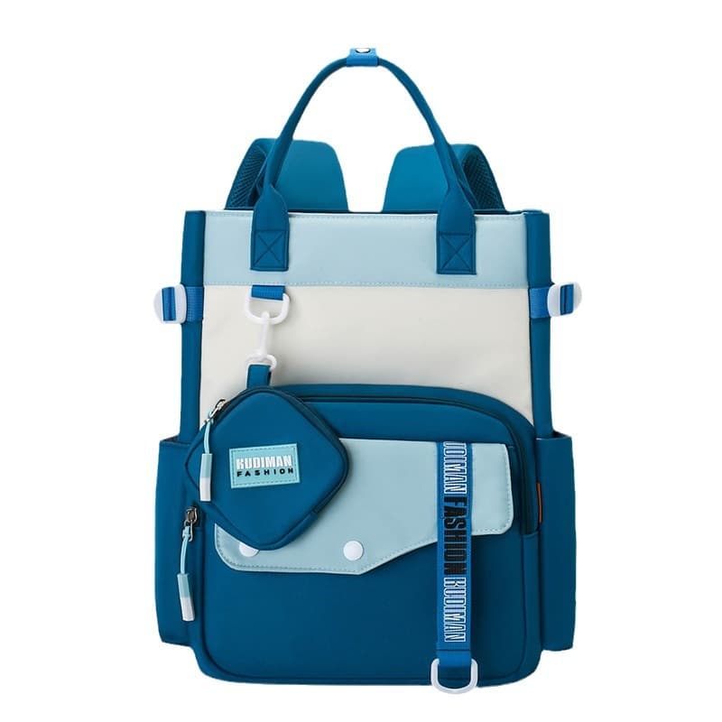 Ensemble de sacs d’école Kawai pour Enfants 2Pcs Avec Pochette Bleu Ciel – محفظة 2 قطع كاواي مع محفظة صغيرة أزرق فاتح - Sac à dos et Mode - صورة 1
