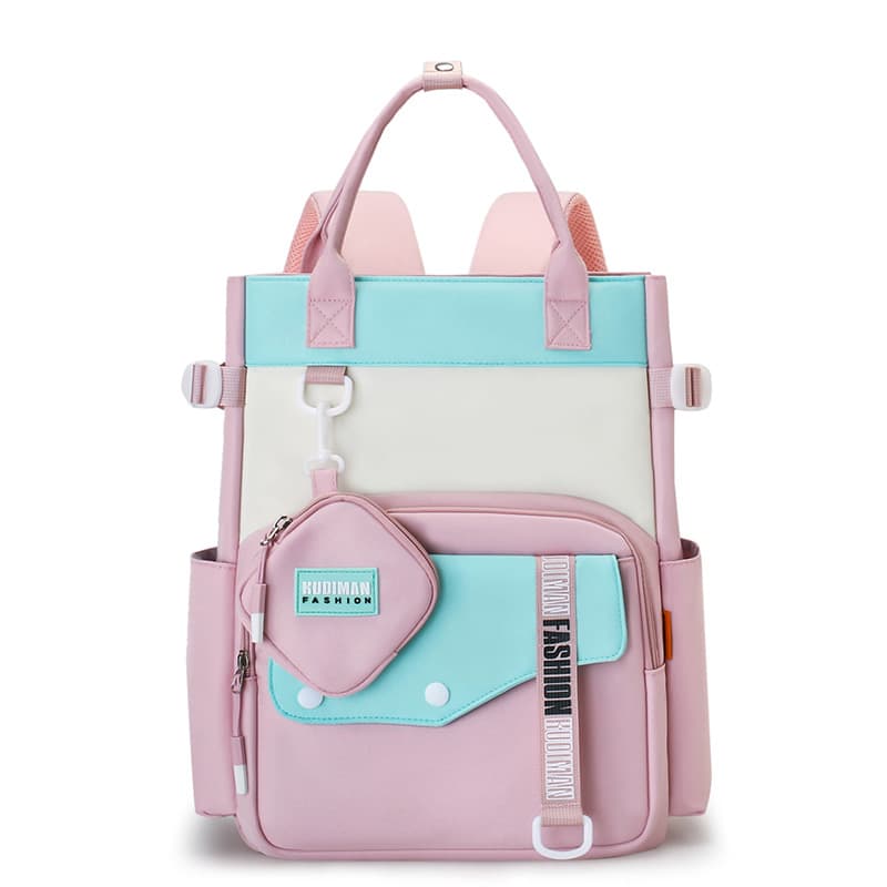 Ensemble de sacs d’école Kawai pour Enfants 2Pcs Avec Pochette Rose – محفظة 2 قطع كاواي مع محفظة صغيرة وردي - Sac à dos et Mode - صورة 1