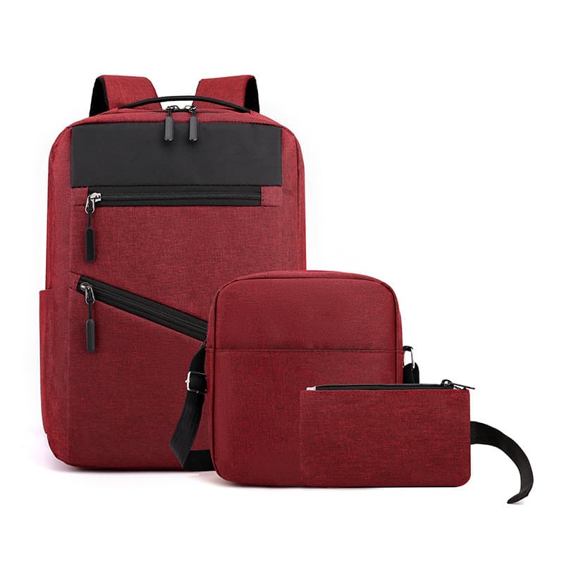 Sac à dos homme avec sac bandoulière et trousse 3en1 rouge 127772-5 – محفظة ظهر رجالية 3 قطع أحمر - Sac à dos et Mode - صورة 1