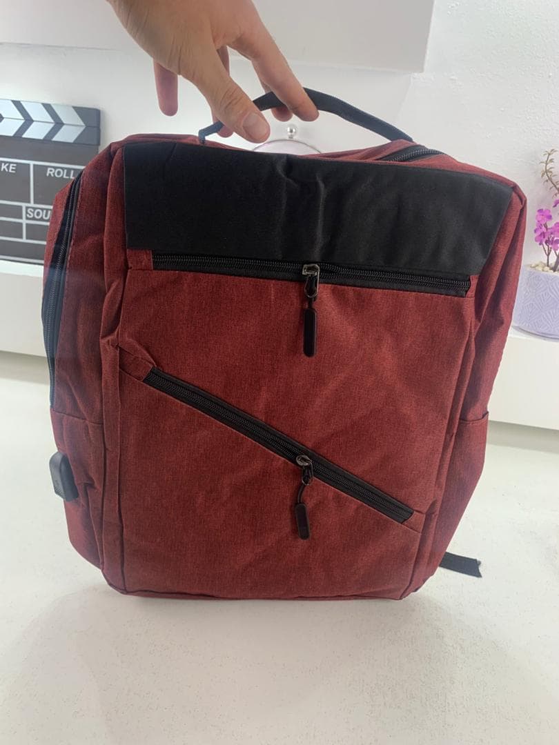 Sac à dos homme avec sac bandoulière et trousse 3en1 rouge 127772-5 – محفظة ظهر رجالية 3 قطع أحمر - Sac à dos et Mode - صورة حقيقية 3