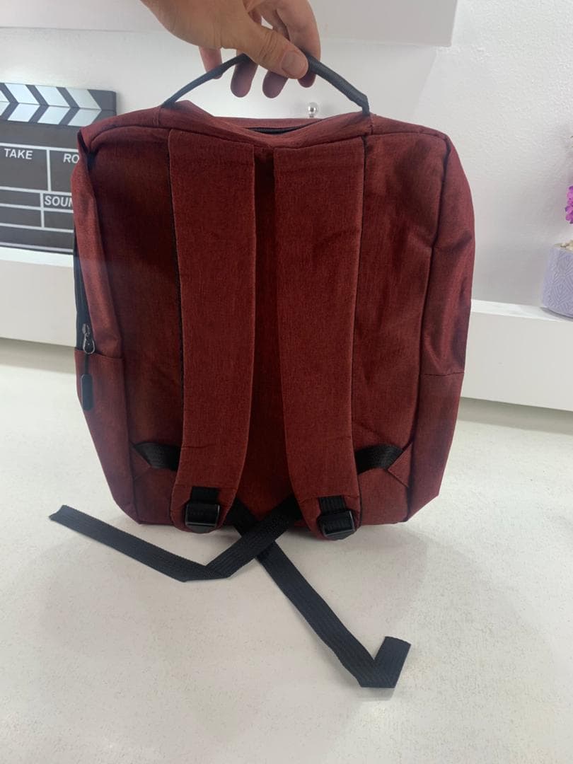 Sac à dos homme avec sac bandoulière et trousse 3en1 rouge 127772-5 – محفظة ظهر رجالية 3 قطع أحمر - Sac à dos et Mode - صورة حقيقية 4