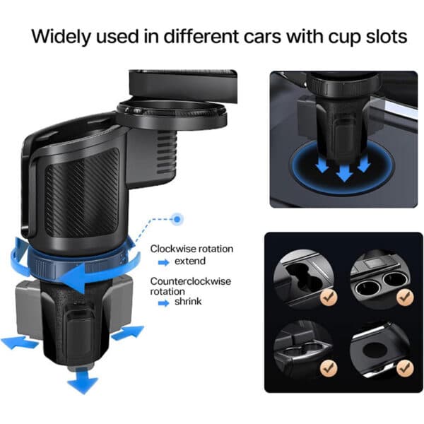 Plateau extensible 4 en 1 avec support de téléphone pour voiture – حامل أغراض ومشروبات في السيارة - Accessoires Auto/Moto - صورة 4