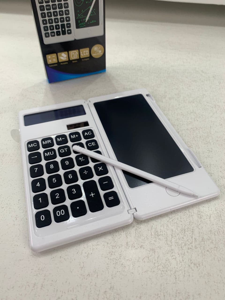 Calculatrice pliable et numérique avec tablette d’écriture LCD 6 pouces – آلة حاسبة ولوحة كتابة 2في1 - Électronique - صورة حقيقية 10