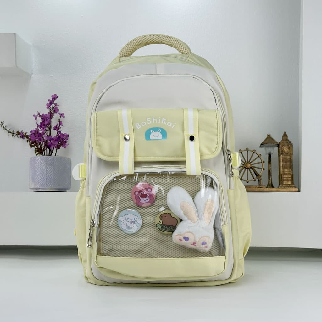 Sac à Dos Scolaire pour Enfants Style Kawaii BoShiKai Jaune – حقيبة ظهر مدرسية للأطفال أصفر - Sac à dos et Mode - صورة 3