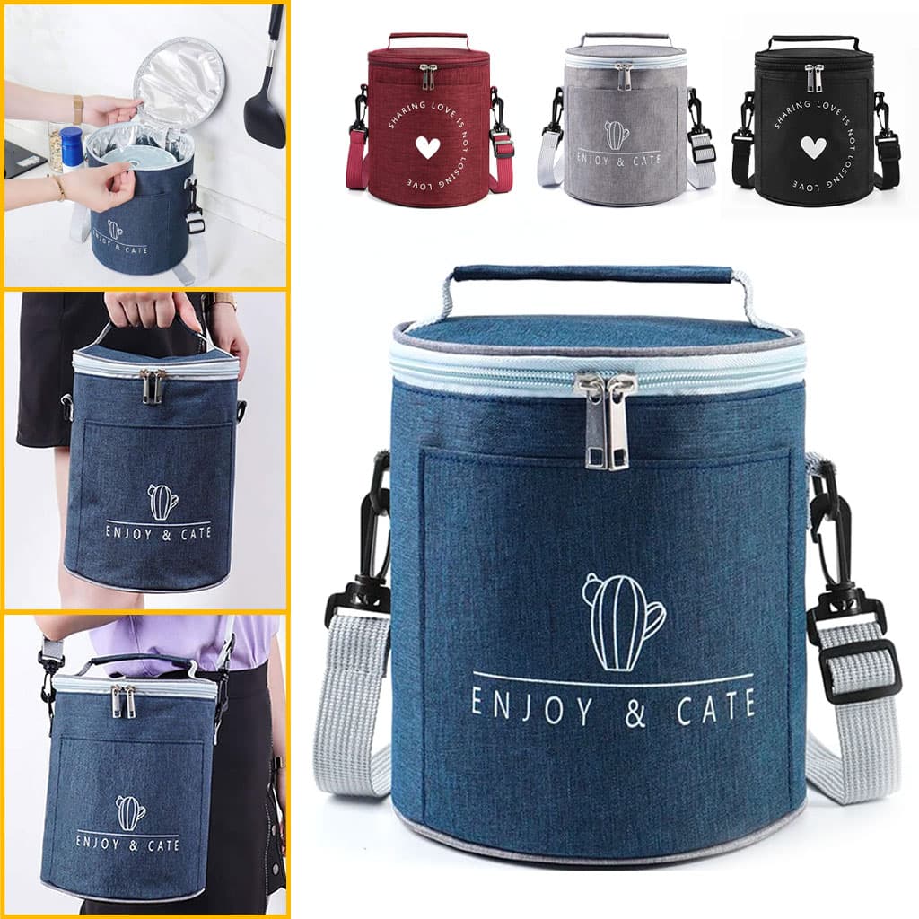 Sac à déjeuner isotherme portable avec bandoulière – حقيبة حفظ الطعام حافظة للحرارة - Maison - صورة 1