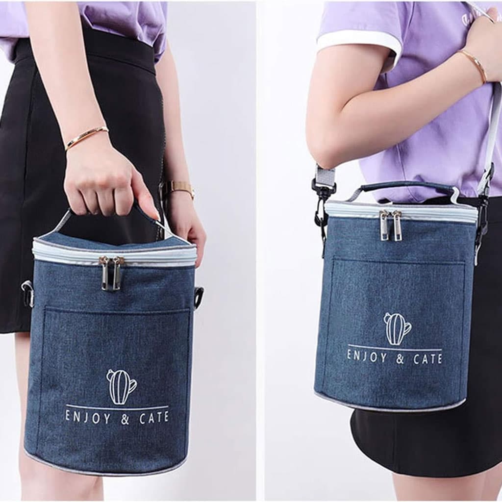 Sac à déjeuner isotherme portable avec bandoulière – حقيبة حفظ الطعام حافظة للحرارة - Maison - صورة 7
