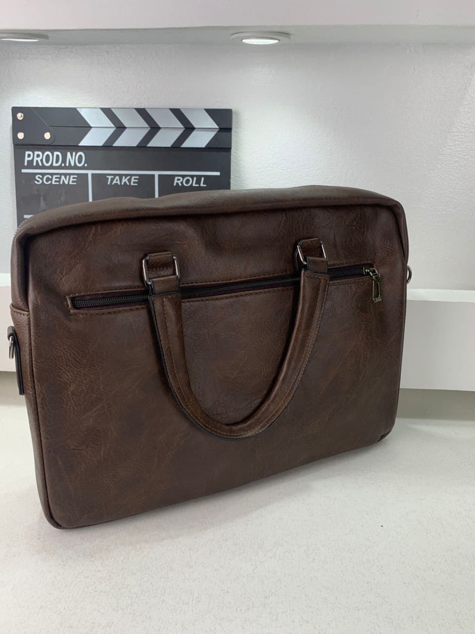 Cartable Homme en Simili Cuir Design Élégant Jeep Marron Foncé – حقيبة جلدية لون بني داكن - Sac à dos et Mode - صورة حقيقية 6