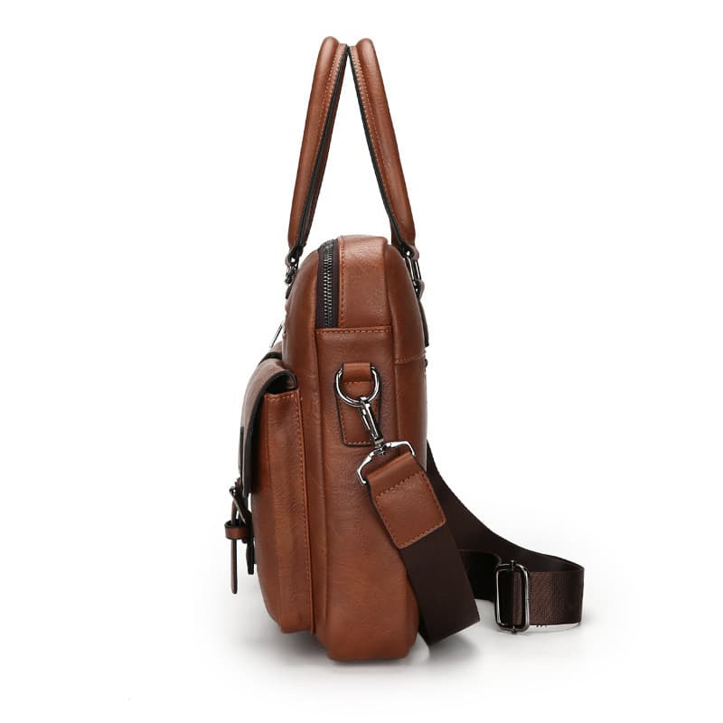 Cartable Homme en Simili Cuir Design Élégant Jeep Marron – حقيبة جلدية لون بني - Sac à dos et Mode - صورة 2