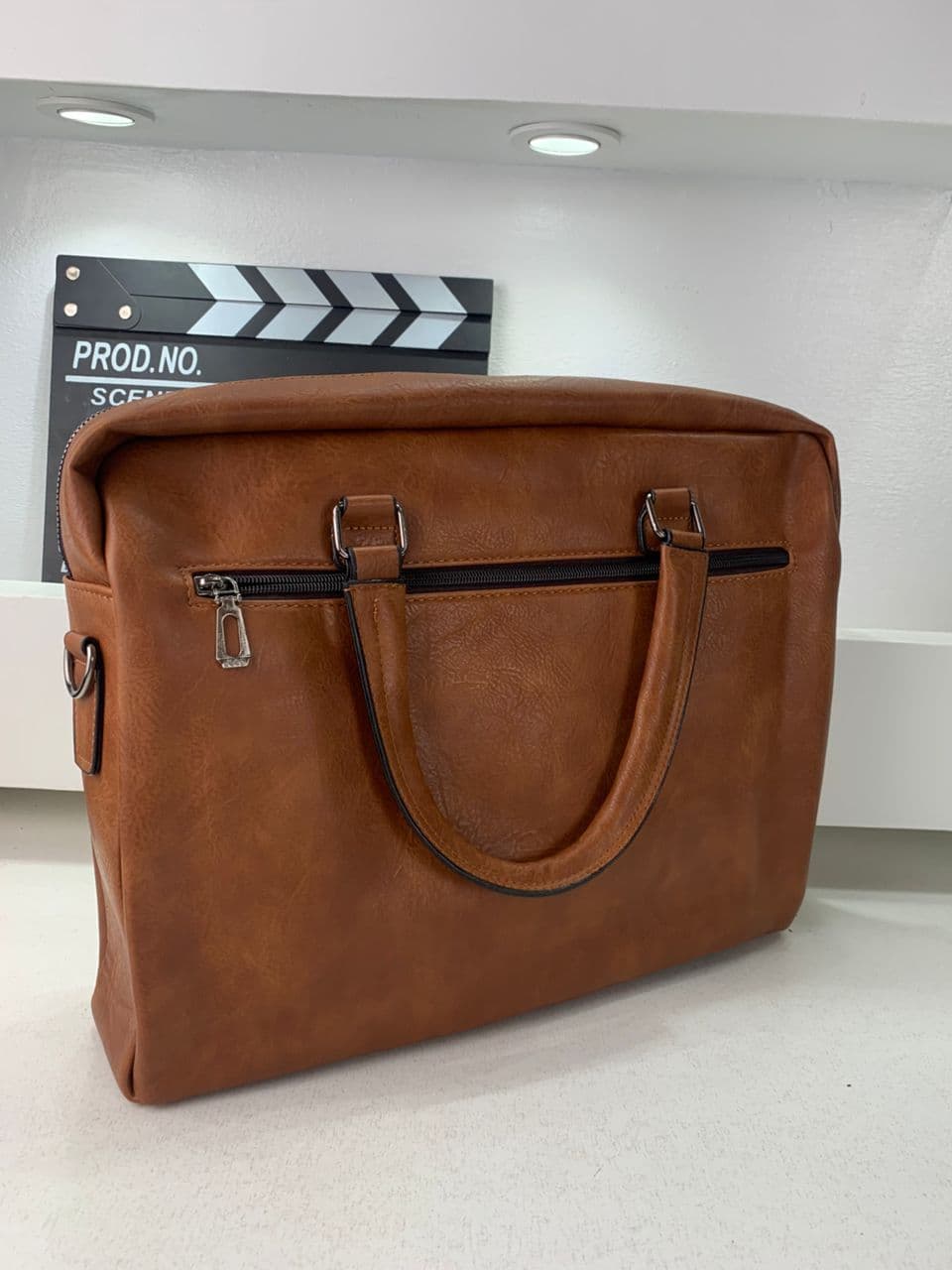 Cartable Homme en Simili Cuir Design Élégant Jeep Marron – حقيبة جلدية لون بني - Sac à dos et Mode - صورة حقيقية 6