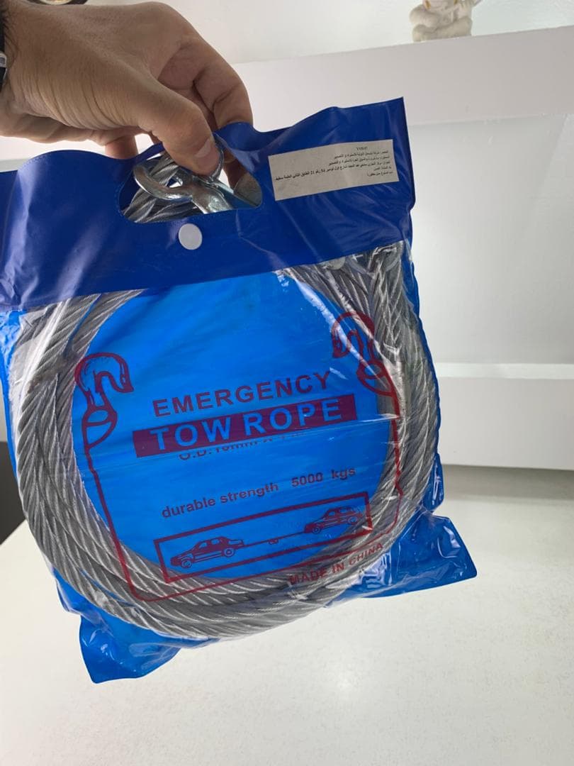 Cable de remorquage 5ton avec fil d’acier de qualité supérieure – كابل جر العربات - Accessoires Auto/Moto - صورة حقيقية 8