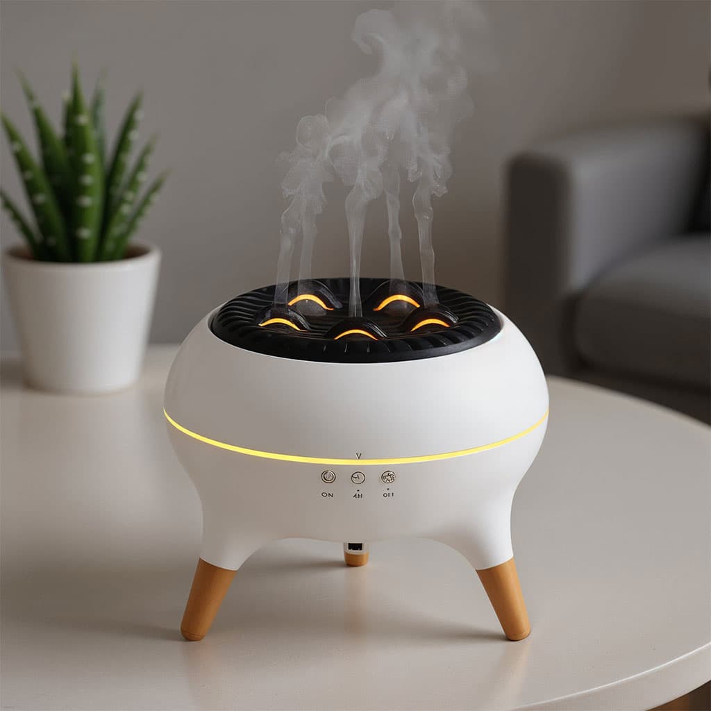 Diffuseur d’huiles essentielles ultrasonique 350 ml avec télécommande et lumières – جهاز تعطير الجو - Électronique - صورة 1
