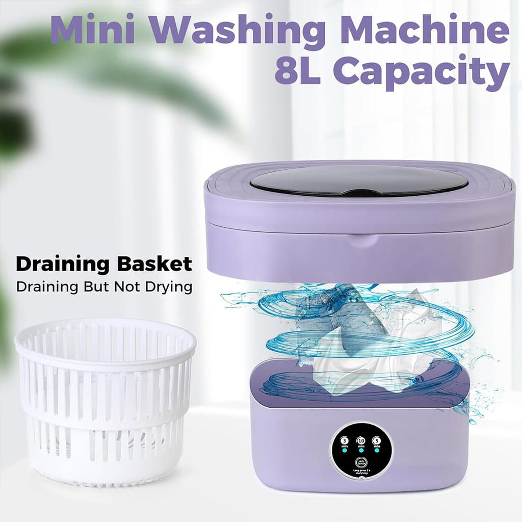 Mini Machine à Laver Pliable et Portable 3 Modes avec Fonction Déshydratation – غسالة ملابس محمولة - Maison - صورة 2