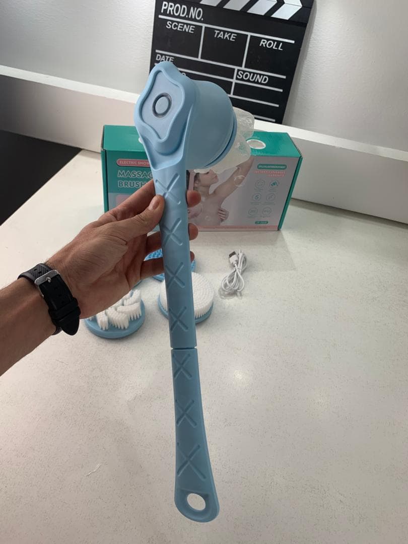 Brosse Rotative Électrique Rechargeable pour le Corps et la Douche – فرشاة تنظيف الجسم مقاومة للماء - Soins et Beauté - صورة حقيقية 8