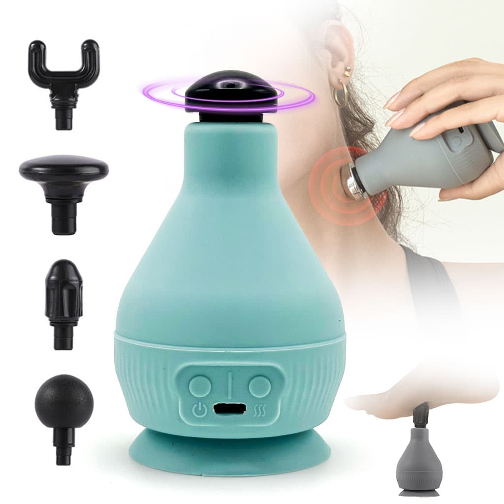 Appareil de Massage Rechargeable Portatif avec 5 Têtes Interchangeables – جهاز تدليك محمول قابل للتثبيت - Soins et Beauté - صورة 1