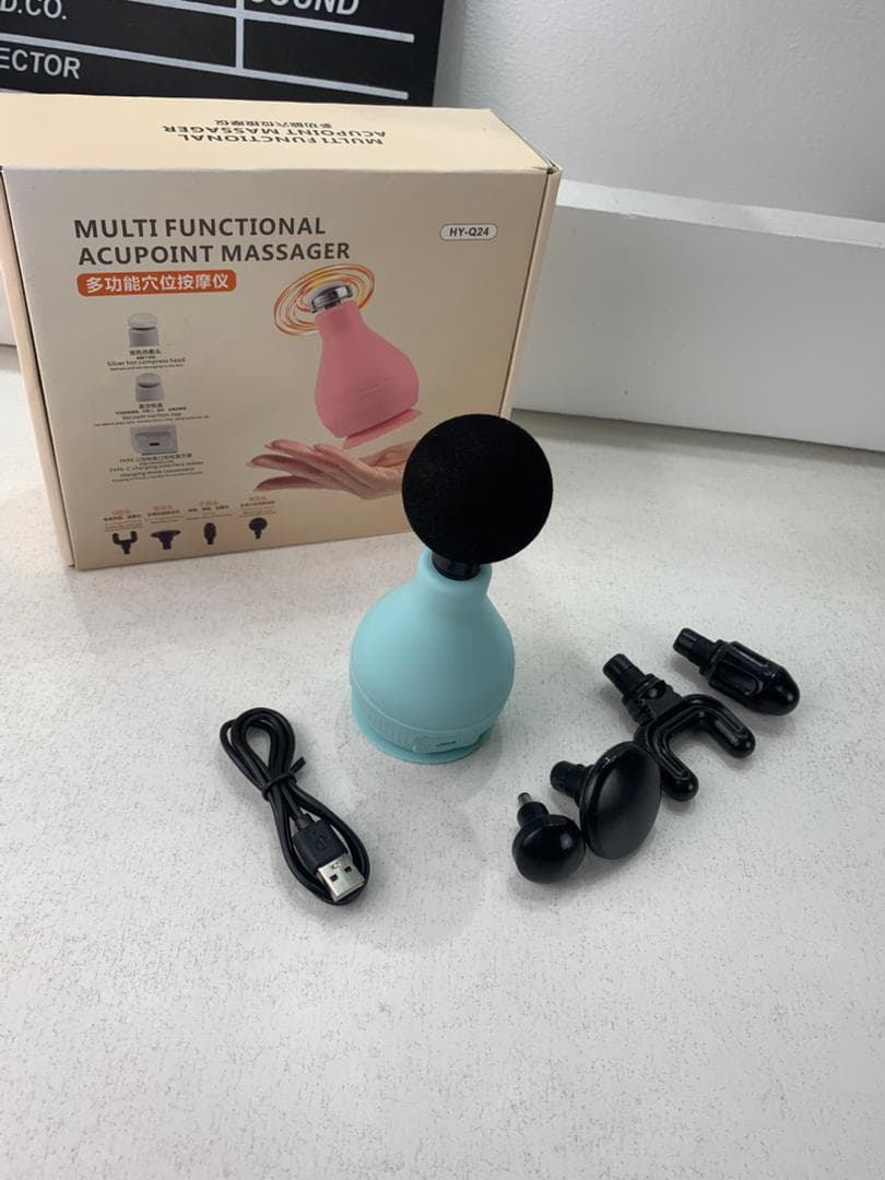 Appareil de Massage Rechargeable Portatif avec 5 Têtes Interchangeables – جهاز تدليك محمول قابل للتثبيت - Soins et Beauté - صورة حقيقية 8