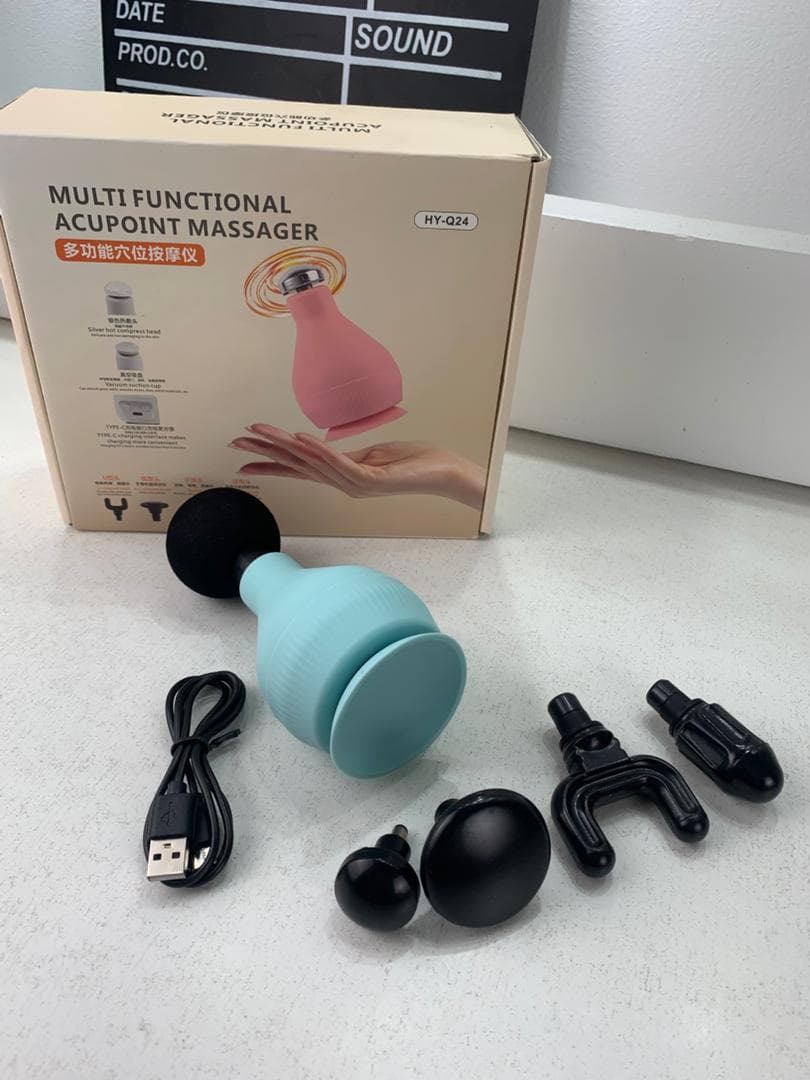 Appareil de Massage Rechargeable Portatif avec 5 Têtes Interchangeables – جهاز تدليك محمول قابل للتثبيت - Soins et Beauté - صورة حقيقية 9