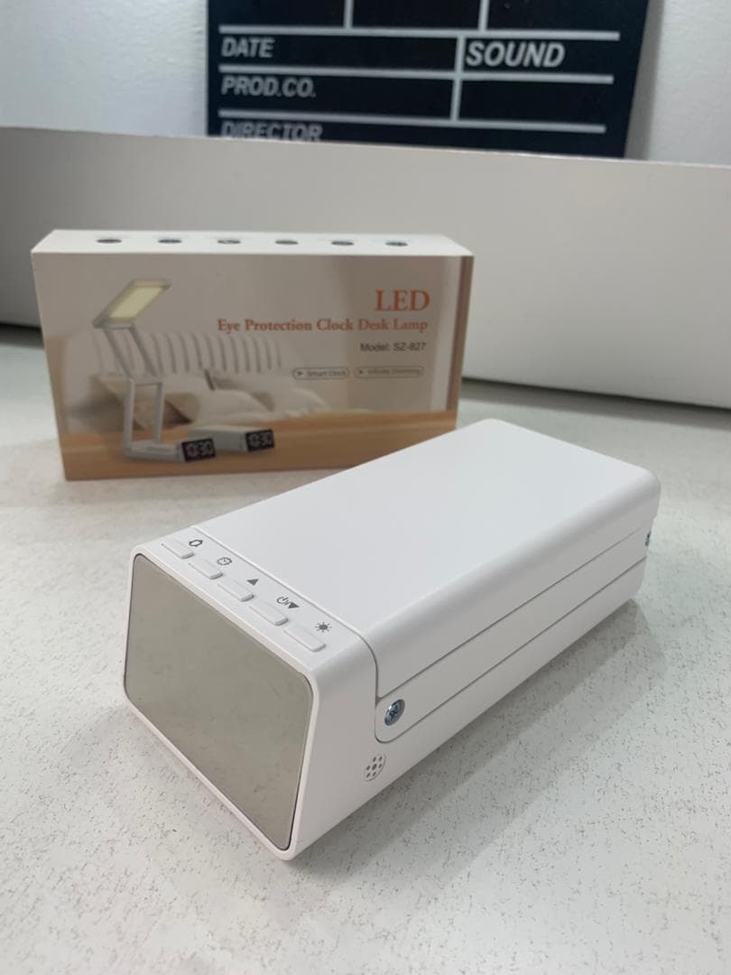 Lampe de bureau rechargeable sans fil avec réveil LED et power bank 10 000 mAh – مصباح مكتب ومصباح مع شاحن متنقل - Électronique - صورة حقيقية 11