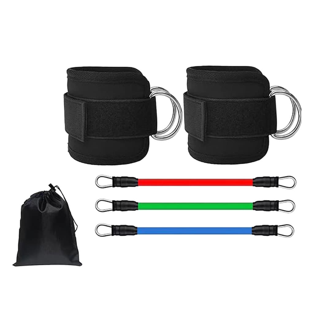 Bandes de résistance pour les jambes avec sangle de cheville 5Pcs – طقم أشرطة تدريب قابلة للتمدد - Sport - صورة 4