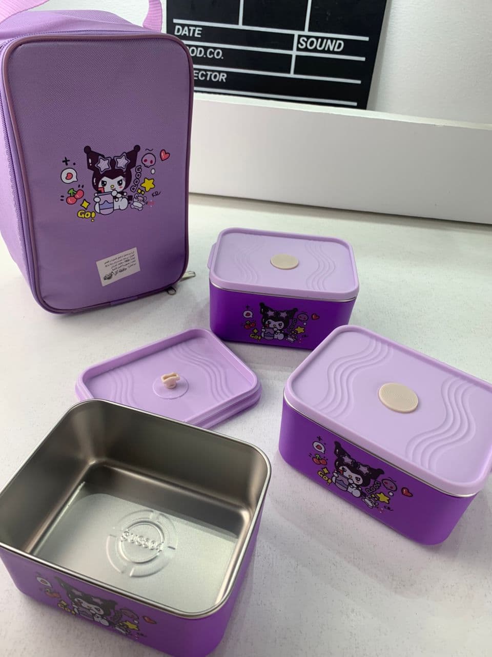 Lunch Box avec Sac Isotherme Design Cartoon 3 Compartiments Alimentaires – حافظة أطعام للأطفال 3 طبقات - Cuisine - صورة حقيقية 14