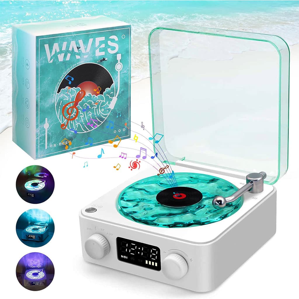 Lecteur Vinyle Sans Fil Bluetooth avec Effet Lumineux RVB – مكبر صوت بلوتوث - Électronique - صورة 1