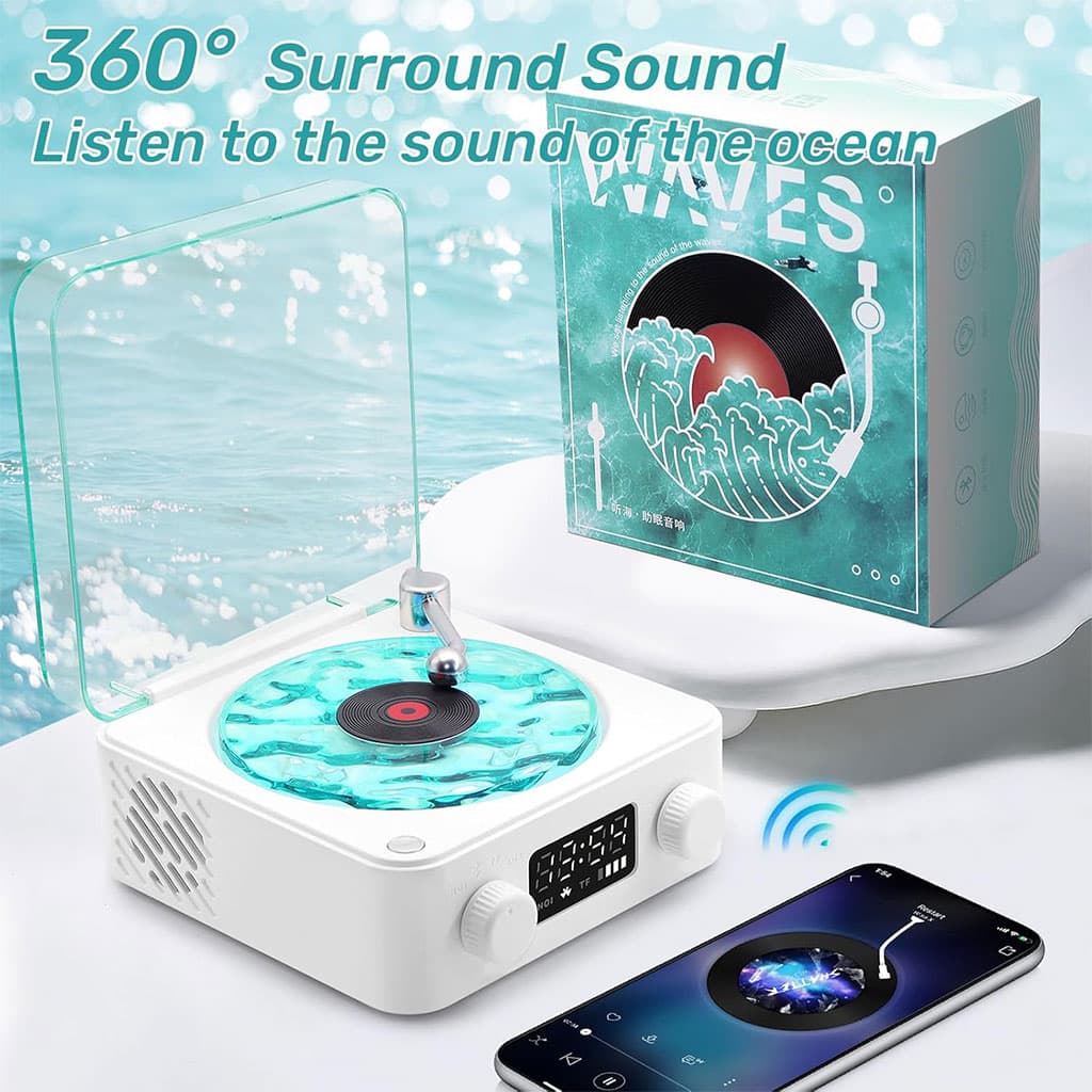 Lecteur Vinyle Sans Fil Bluetooth avec Effet Lumineux RVB – مكبر صوت بلوتوث - Électronique - صورة 6
