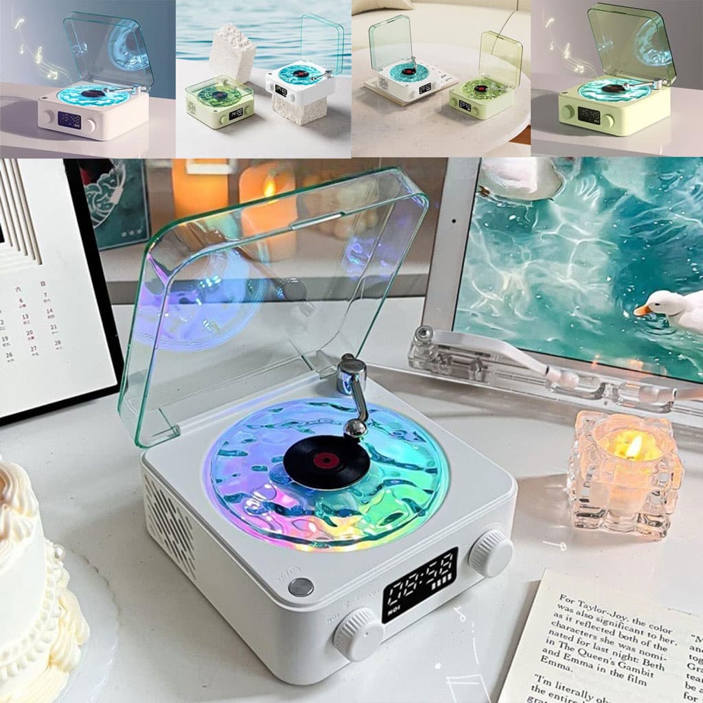 Lecteur Vinyle Sans Fil Bluetooth avec Effet Lumineux RVB – مكبر صوت بلوتوث - Électronique - صورة 7