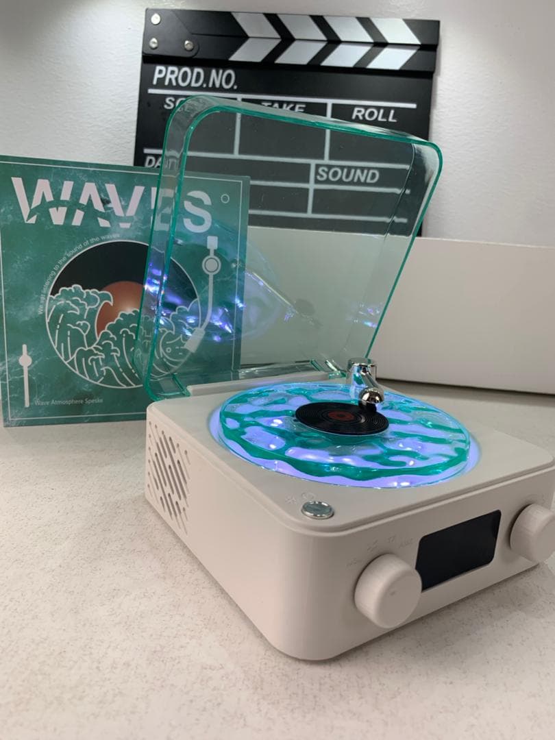 Lecteur Vinyle Sans Fil Bluetooth avec Effet Lumineux RVB – مكبر صوت بلوتوث - Électronique - صورة حقيقية 10