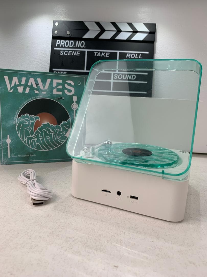 Lecteur Vinyle Sans Fil Bluetooth avec Effet Lumineux RVB – مكبر صوت بلوتوث - Électronique - صورة حقيقية 12
