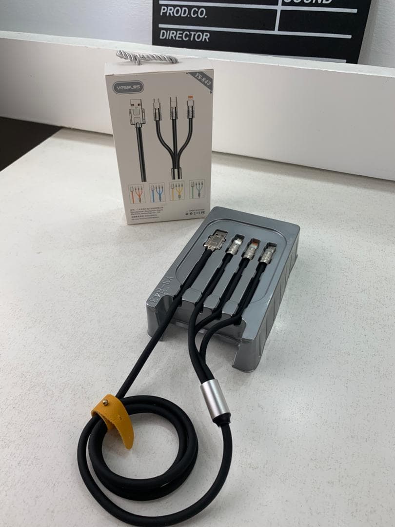 Câble de charge Rapide 3en1 Câble USB de 1.2 m avec 3 connecteurs 100W – كابل شحن سريع - Électronique - صورة حقيقية 8