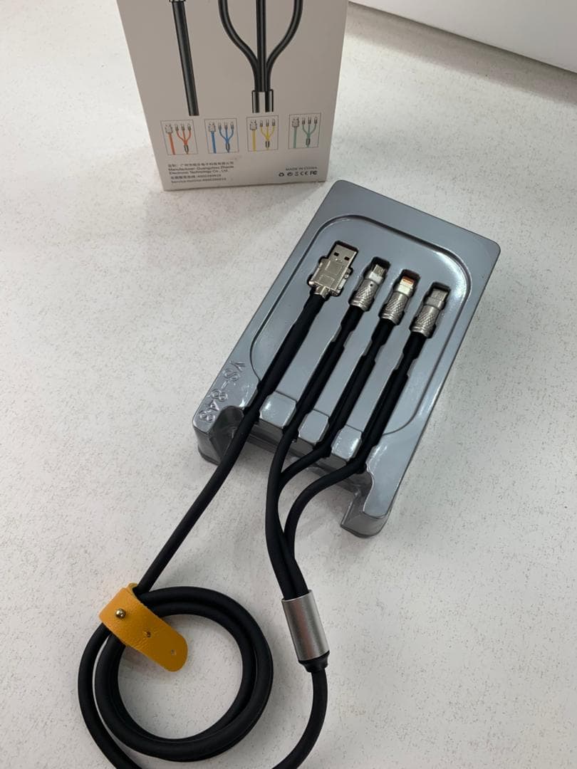 Câble de charge Rapide 3en1 Câble USB de 1.2 m avec 3 connecteurs 100W – كابل شحن سريع - Électronique - صورة حقيقية 10