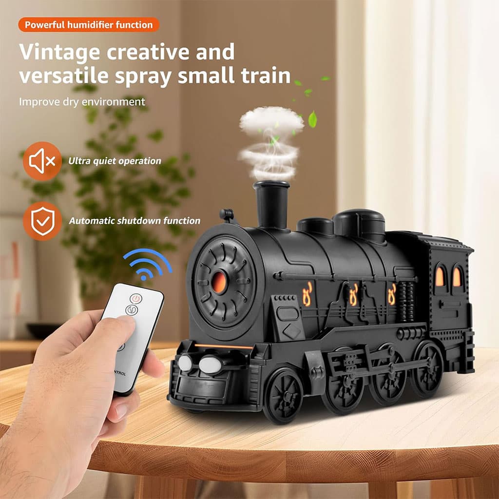Train Diffuseur D Huiles Essentielles et Humidificateur Ultra-Silencieux de 300ml – معطر جو على شكل قطار - Décoration - صورة 1