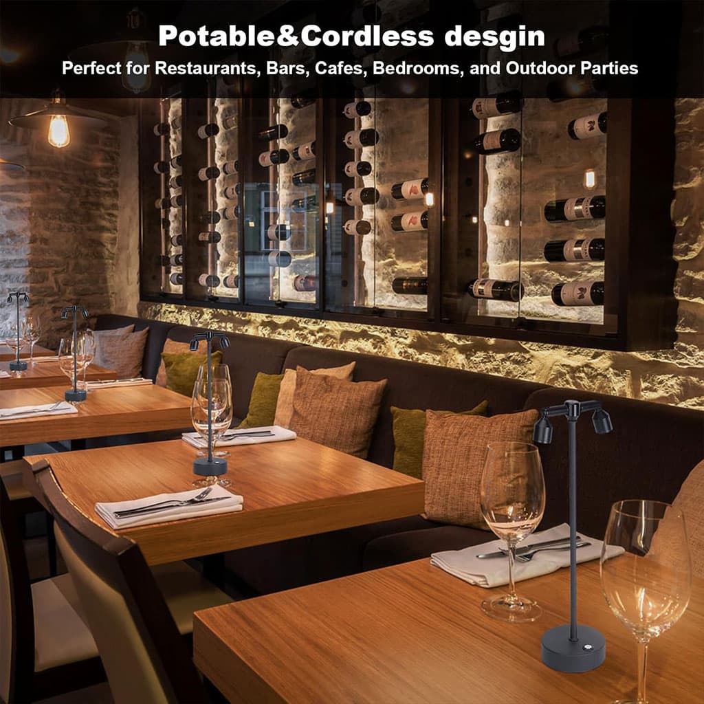 Lampe de bureau LED rétro à double tête rotative à 360 degré – مصباح مكتب بعدة أوضاع إضاءة - Décoration - صورة 7