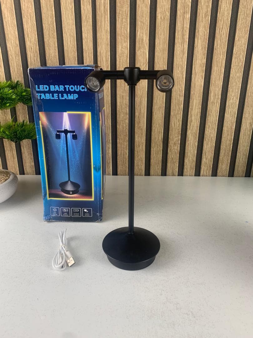 Lampe de bureau LED rétro à double tête rotative à 360 degré – مصباح مكتب بعدة أوضاع إضاءة - Décoration - صورة حقيقية 11