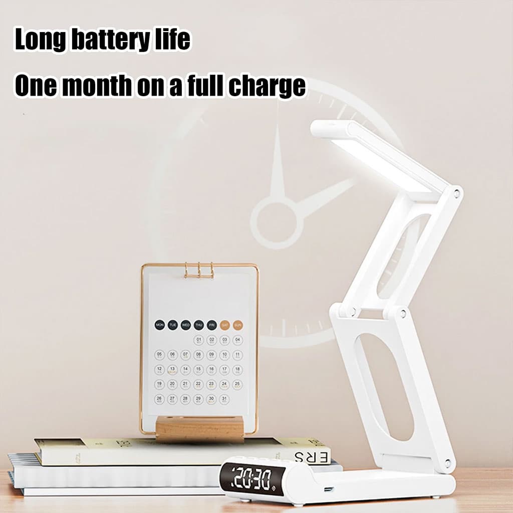 Lampe de bureau rechargeable sans fil avec réveil LED et power bank 5000 mAh – مصباح مكتب ومصباح مع شاحن متنقل - Électronique - صورة 4
