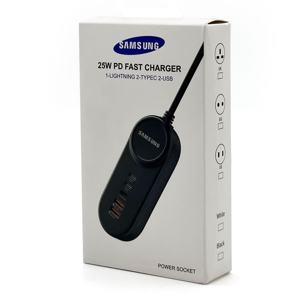 Power Socket Charge rapide Samsung, 25 W 5 Ports Type-C USB Lightning – مقبس شحن سريع سامسونغ - Électronique - صورة 3
