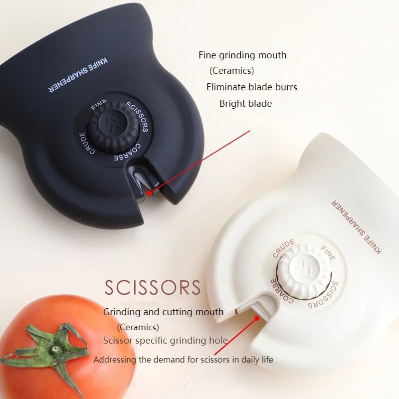 Aiguiseur de Cou-teaux et Ciseaux 3en1 avec Sélecteur Rotatif – أداة شحذ السكا-كين والمقص - Cuisine - صورة 4