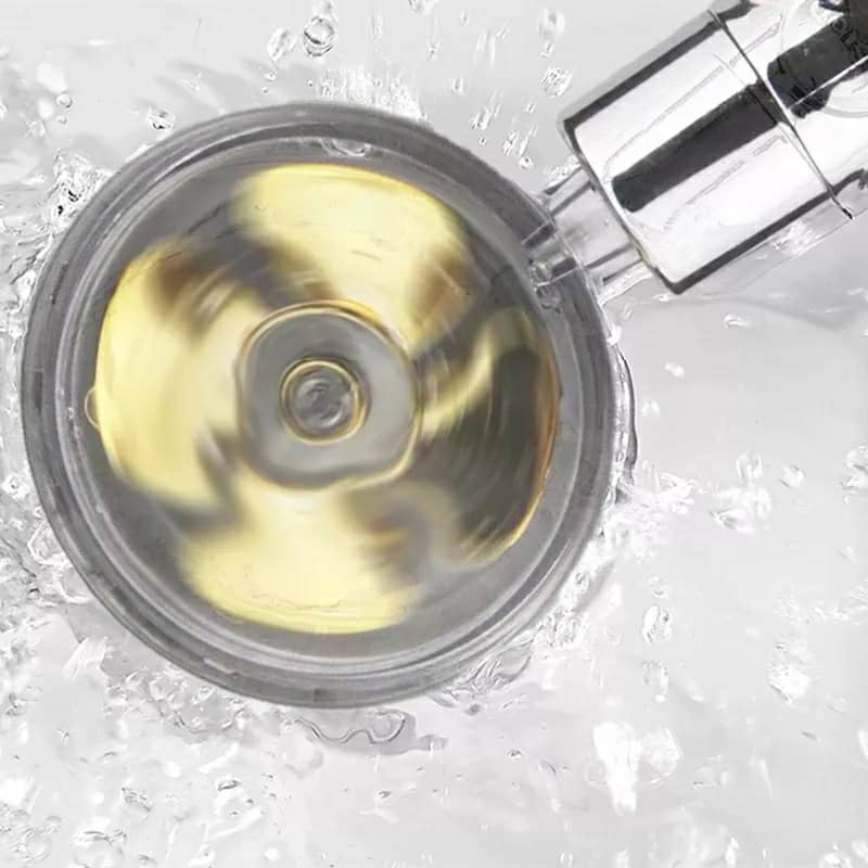 Pommeau de Douche avec Ventilateur Économie pour Salle de Bains Débit 360 Degrés Rotation - Maison - صورة 5