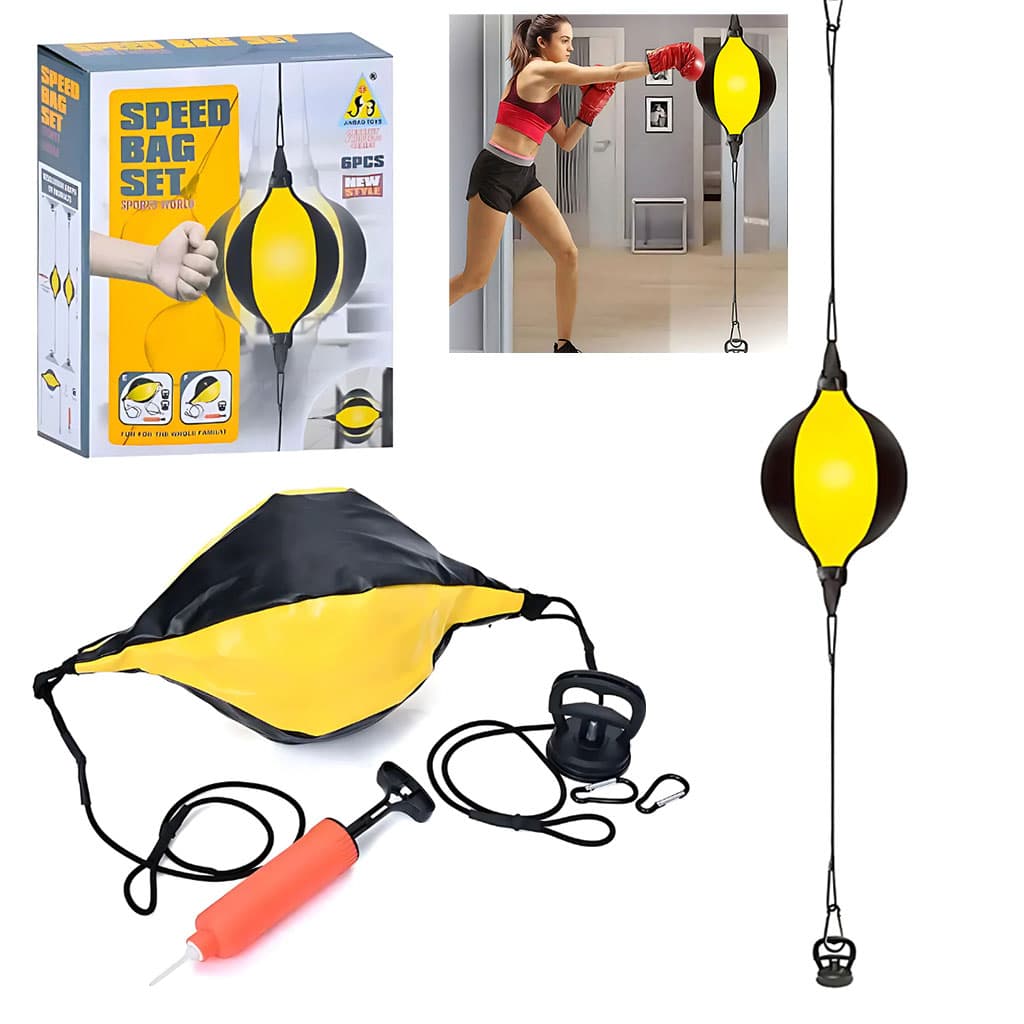 Ensemble Sac de Boxe Speed Bag SET 6Pcs pour l’entrainement à domicile – طقم كرة البوكس قابلة للإرتداد - Jouet & Gaming - صورة 1